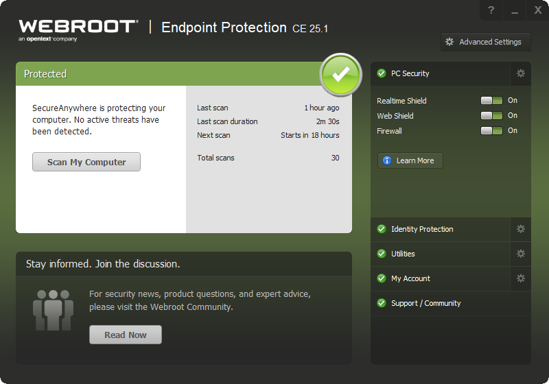 Webroot Endpoint protection app